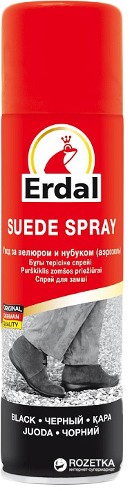

Спрей для изделий из замши Erdal Velour Nubuk Schwarz 250 мл Черный