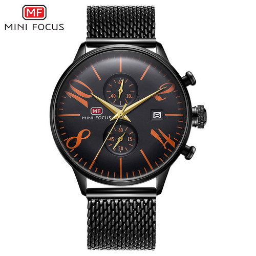 

Наручные часы мужские Mini Focus 45 мм Черный