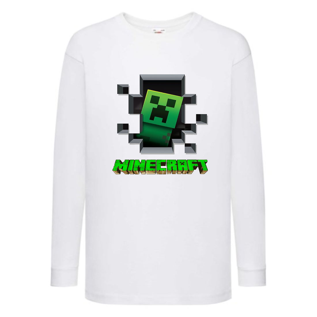 

Лонгслив реглан Майнкрафт 3 (Minecraft) белая (MNC wh 03) 128 см