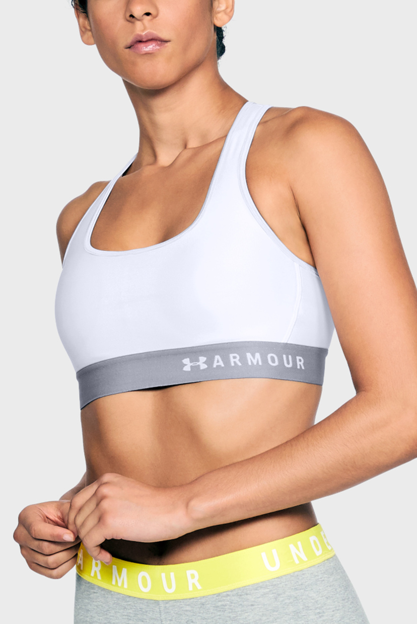 

Женский белый спортивный топ Armour Mid Crossback Bra Under Armour M 1307200-100