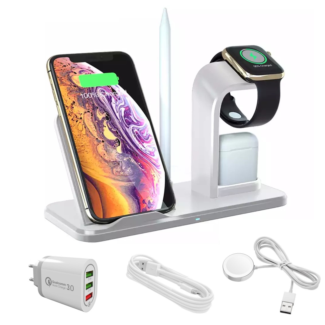 

Беспроводное зарядное устройство XB-N35 для Apple устройств 3 в 1 + зарядное устройство для Apple Watch