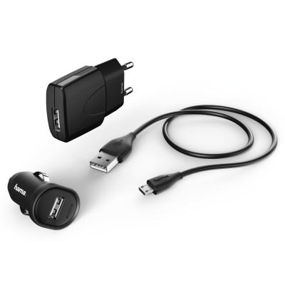 

Зарядное устройство HAMA НАМА 3в1, 2х1А., кабель micro USB 1.4 м., black