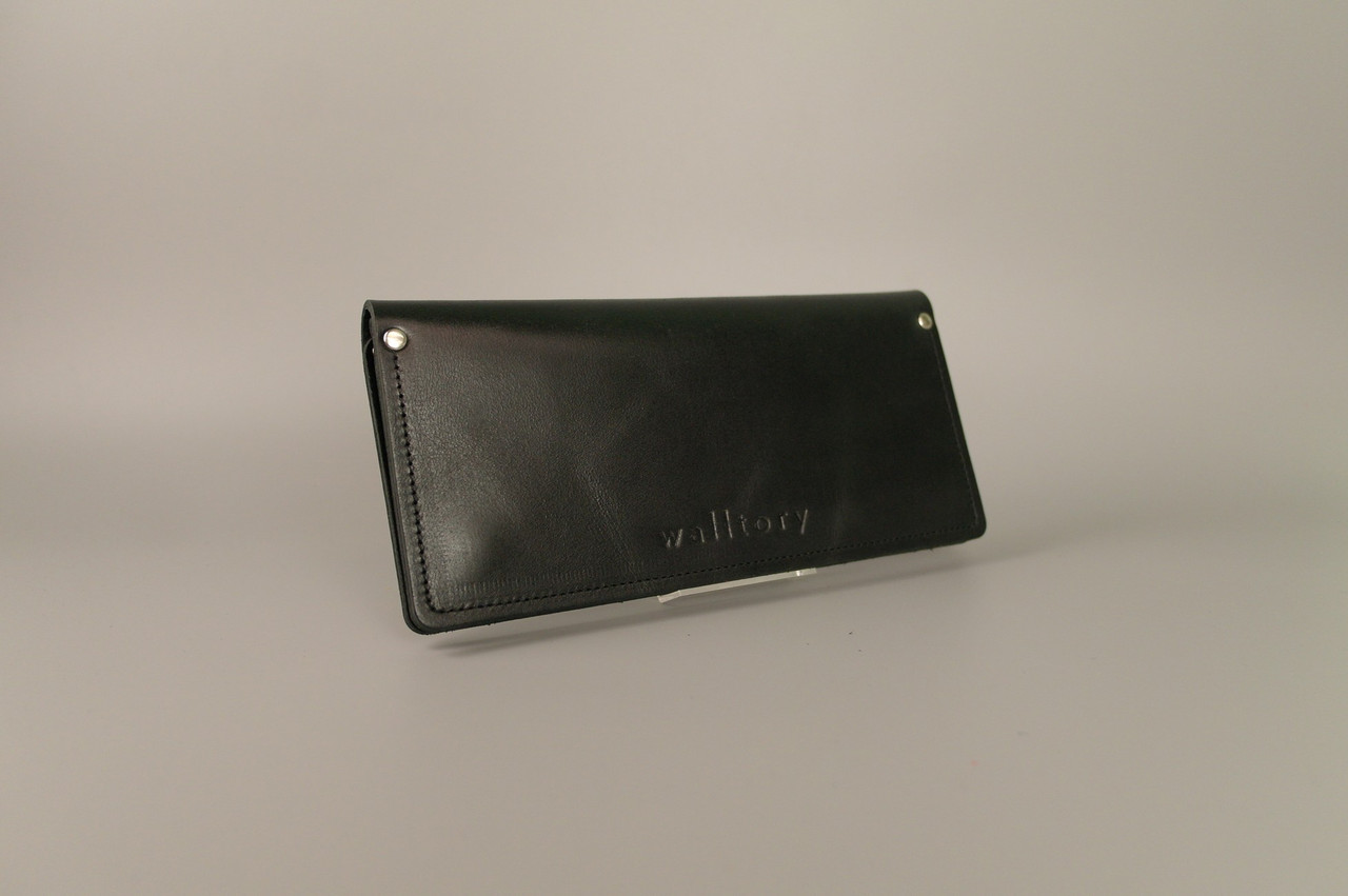 

Кошелек SLIM WALLET (черная гладкая кожа)