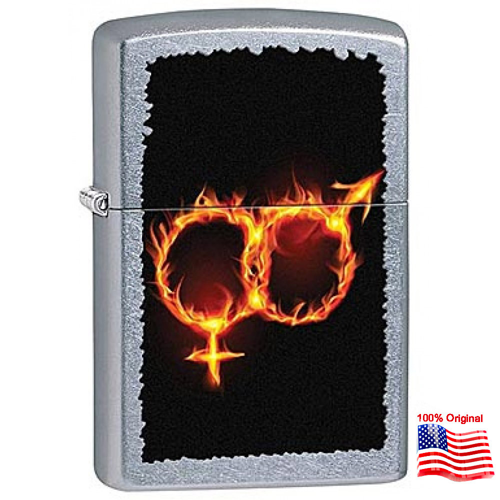 

Зажигалка Zippo 28446 MAN WOMAN FIRE серая 28446