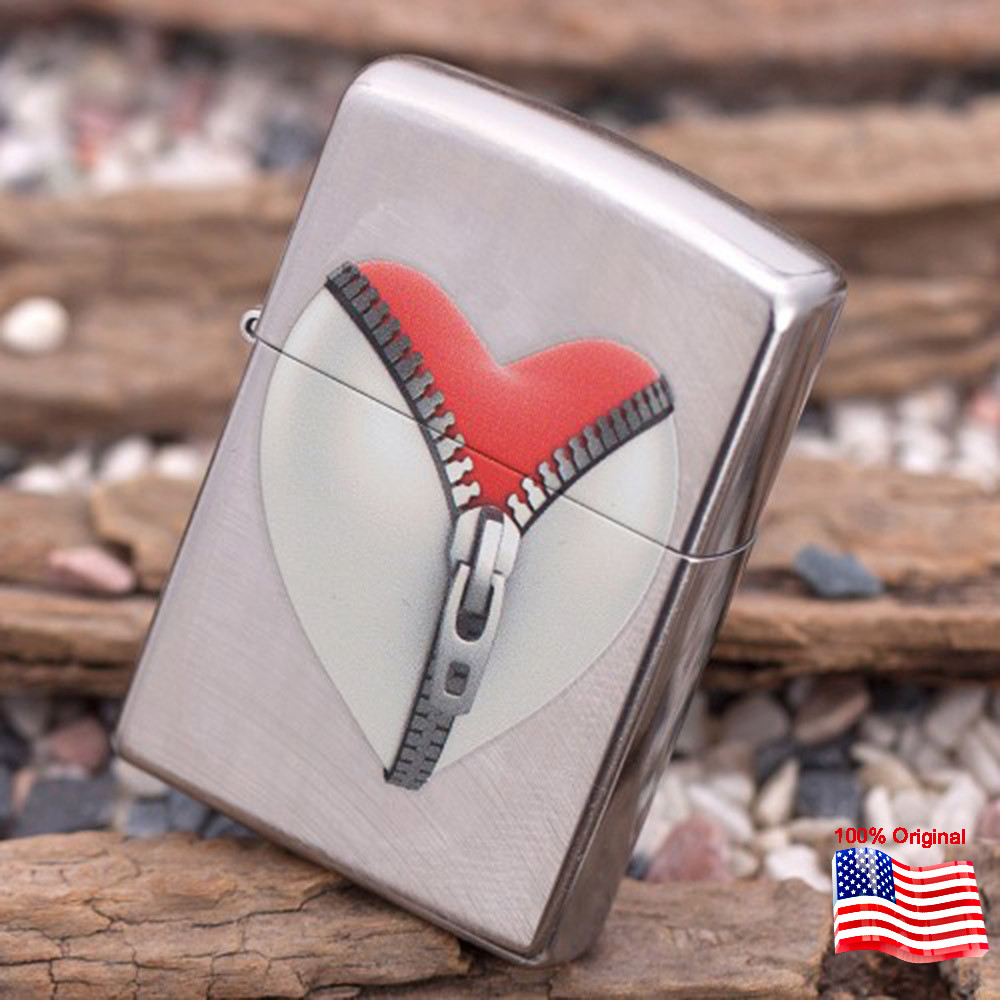 

Зажигалка Zippo 28327 Zip Heart серая 28327