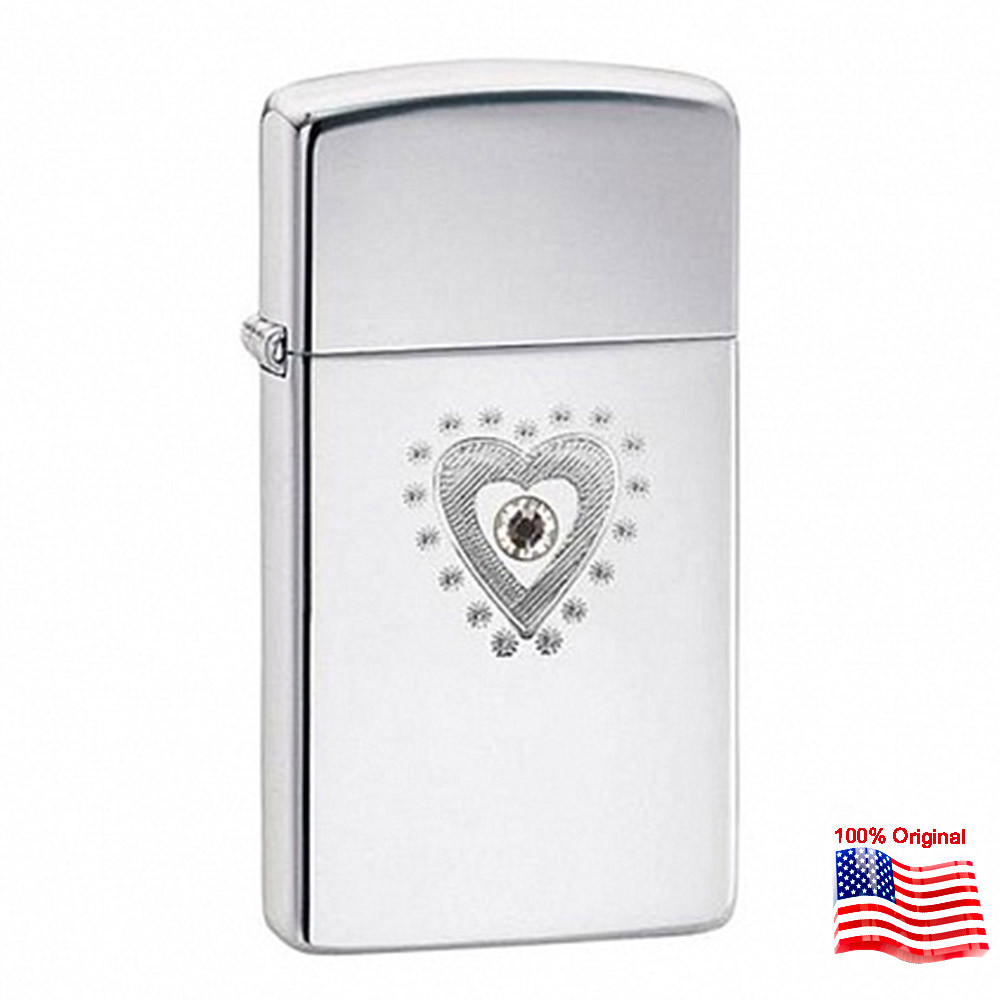 

Зажигалка Zippo 28328 Heart Bling Swarovski серая 28328