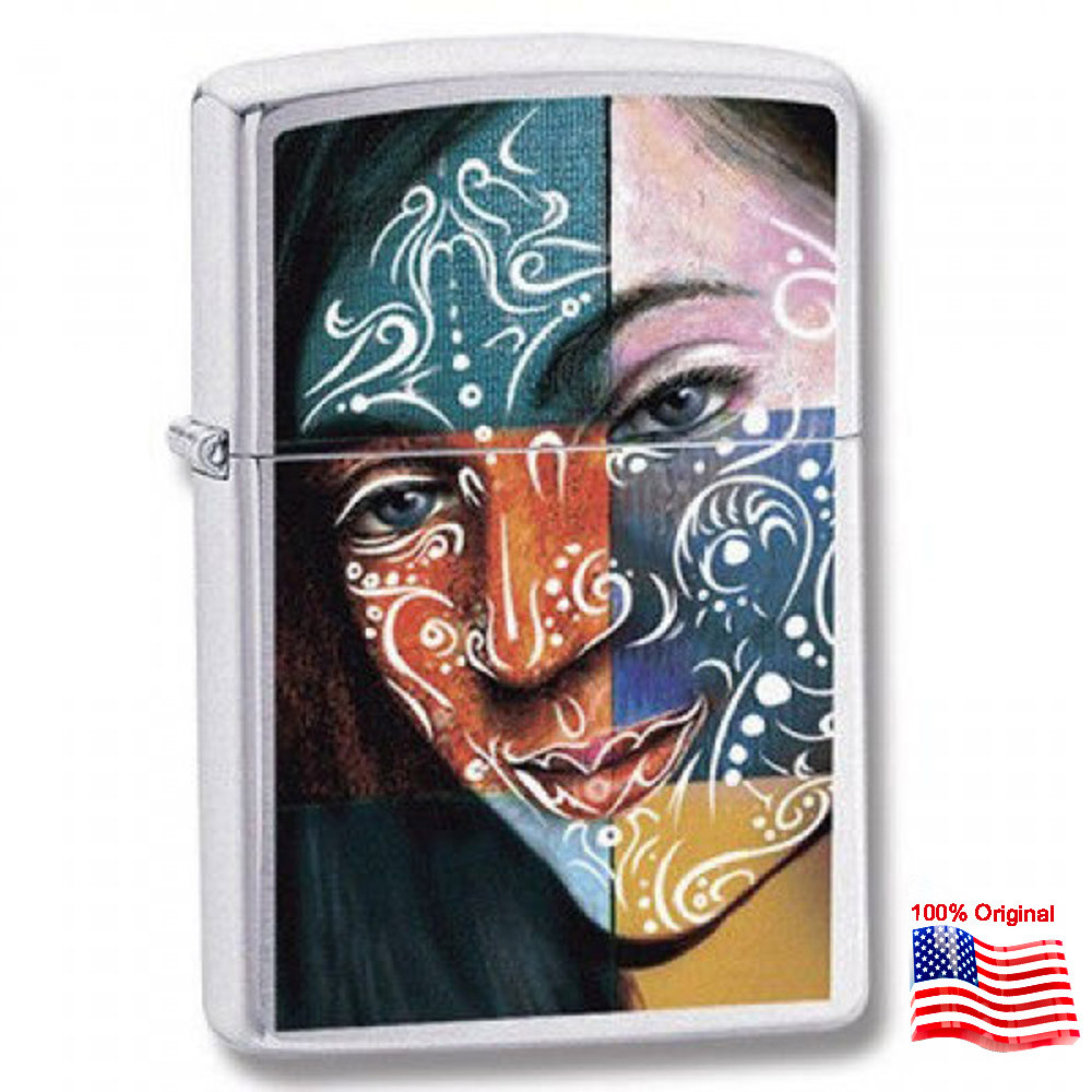 

Зажигалка Zippo 24404 FACE GIRL серая 24404