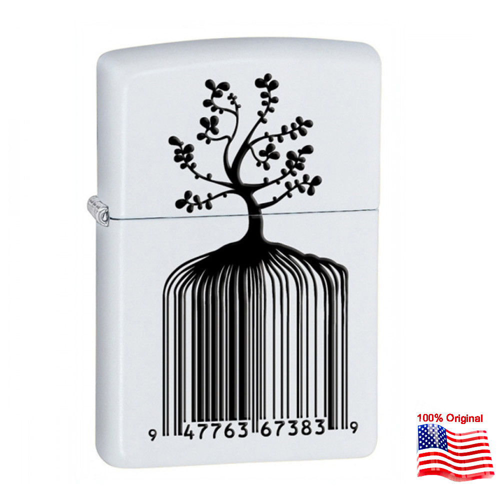 

Зажигалка Zippo 28296 TREE BARCODE белая 28296