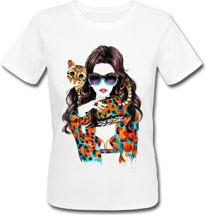 

Футболка HEADBANGER Girl with Cat  Белая, Футболка HEADBANGER Girl with Cat L Белая