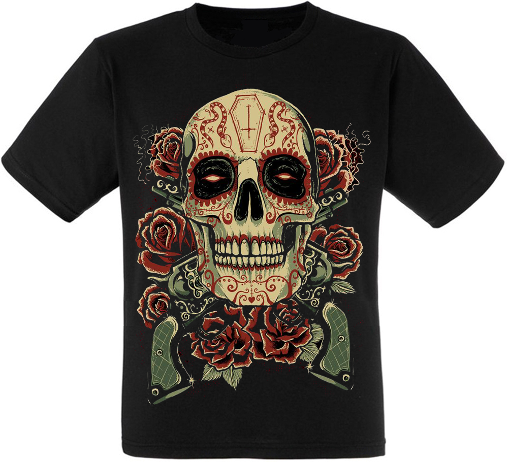 

Футболка Print Planet Skull, Roses, Guns, Футболка Print Planet Skull, Roses, Guns L
