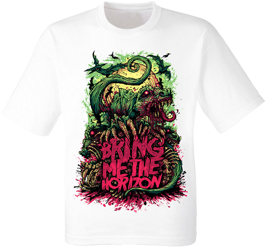 

Футболка Print Planet Bring Me The Horizon "Devil Dinosaur" белая XXL