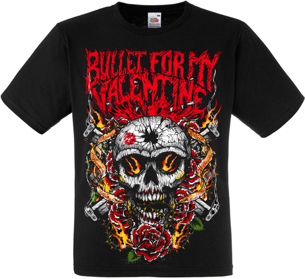 

Футболка HEADBANGER Bullet For My Valentine "Skull, Roses And Guns XXL