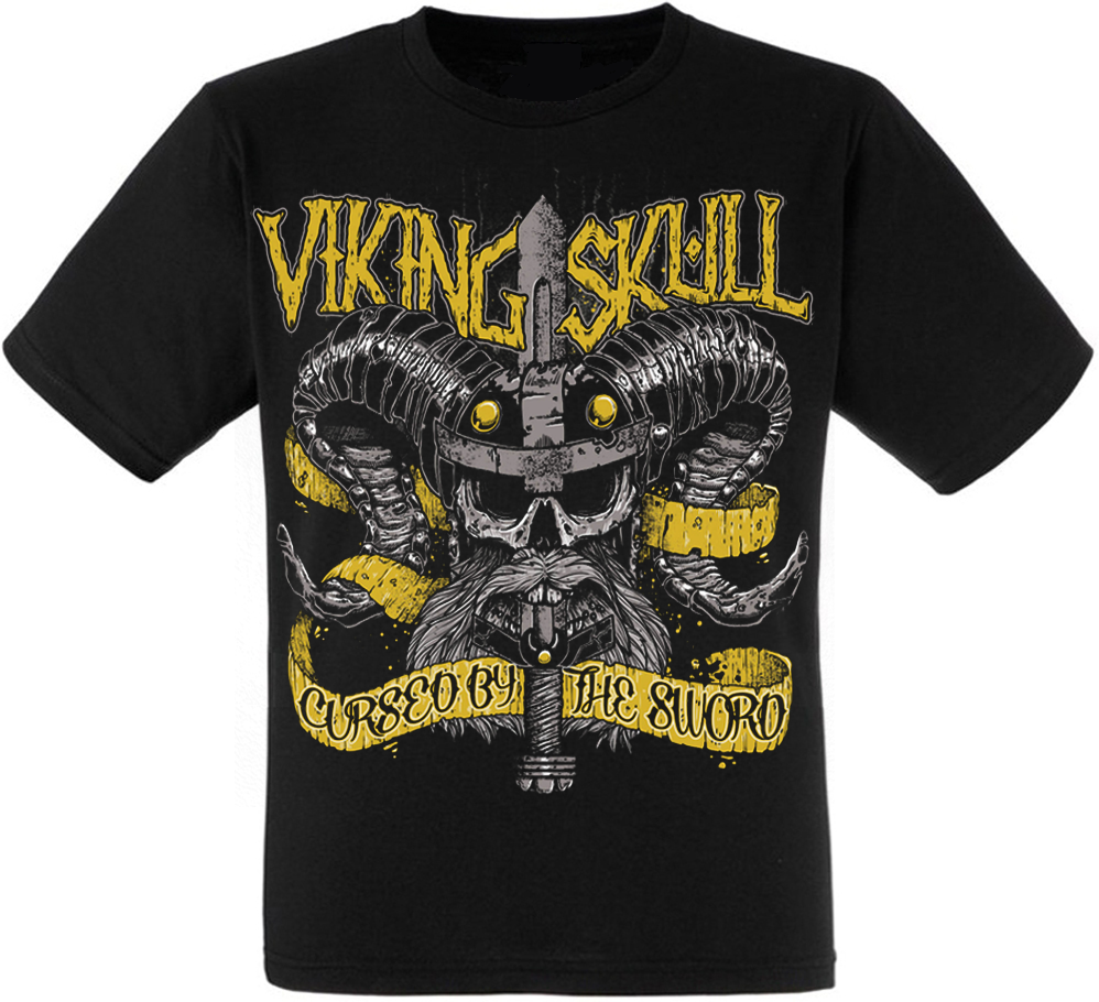 

Футболка Print Planet Viking Skull "Cursed by the Sword, Футболка Print Planet Viking Skull "Cursed by the Sword" S