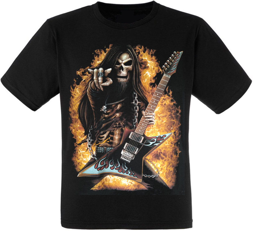 

Футболка Print Planet Skull Fire Guitar XXL