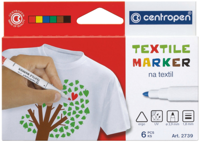 

Набор специальных маркеров для текстиля Centropen Textile 1.8 мм 6 шт (2739.6)