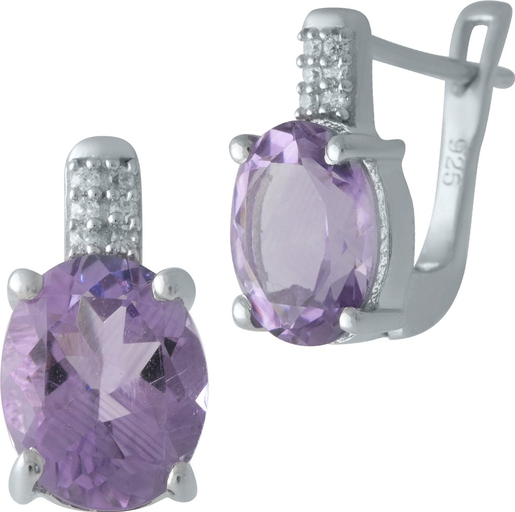 

Серебряные серьги SilverBreeze с натуральным аметистом