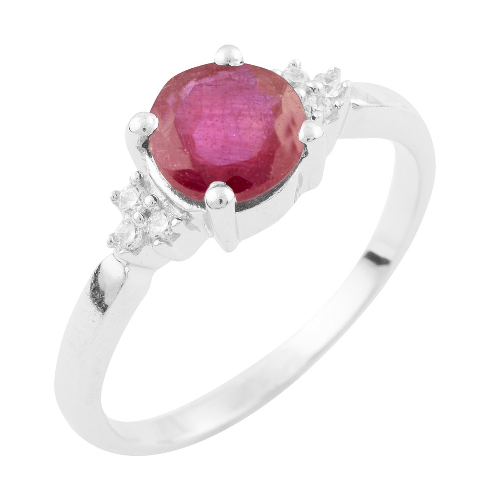 

Серебряное кольцо MG с натуральным рубином 16.5 размер