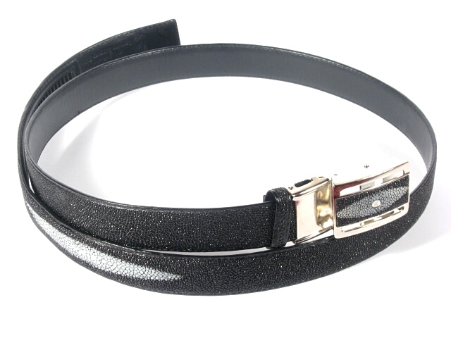 

Ремень из кожи ската черный RIVER 23266