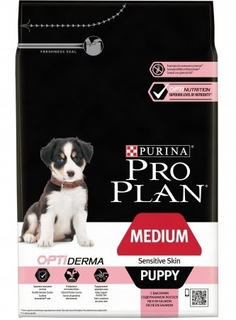 

Сухой корм Purina Pro Plan Dog Medium Puppy Sensitive с лососем и рисом 12 кг