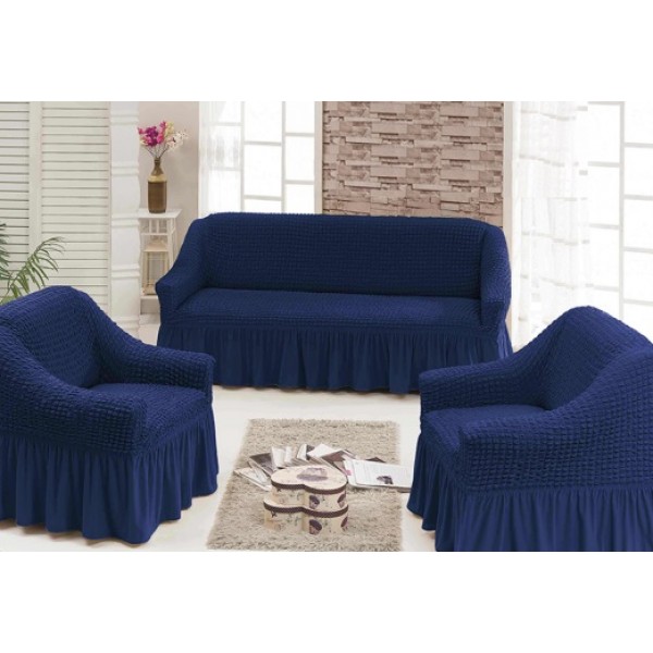 

Чехлы для мебели Home Collection Evibu на диван и два кресла (3+1+1) Турция Синий (NT-12520)