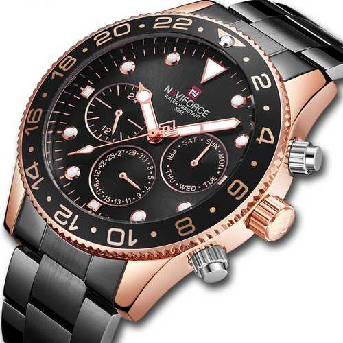 

Мужские наручные часы (NF9147 Black-Cuprum) Naviforce 43 мм Черный 000075326