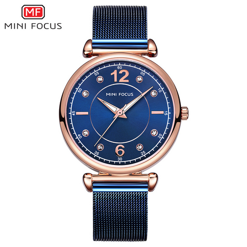 

Женские наручные часы (MF0177L.04 Blue-Cuprum-Blue Diamonds) Mini Focus 35 мм Синий 000075431