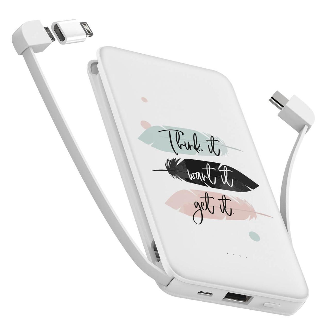 

Power Bank ZIZ 10000 mAh Думай Желай Получай — Повербанк, УМБ, Портативная батарея (1919)
