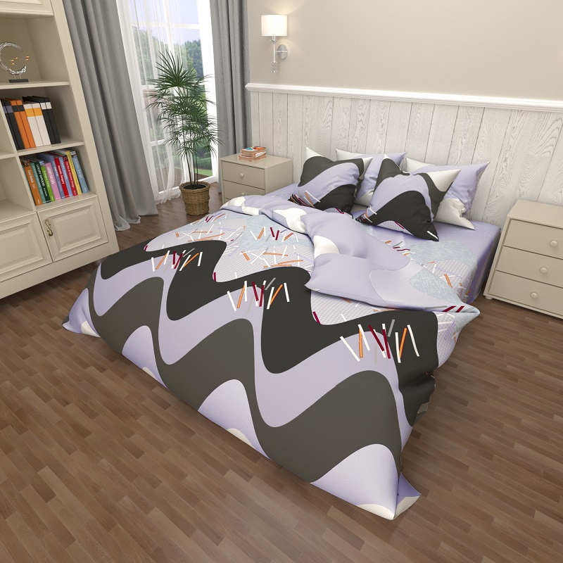 

Комплект постельного белья Уютная Жизнь Бязь Голд Семейный 150x220x2 (K-G-N-7648-grey)