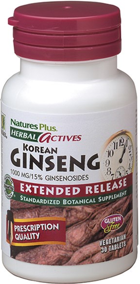 

Натуральная добавка Natures Plus Herbal Actives Korean Ginseng Натуральная добавка Корня Женьшеня 1000 мг 30 таблеток (97467073388)