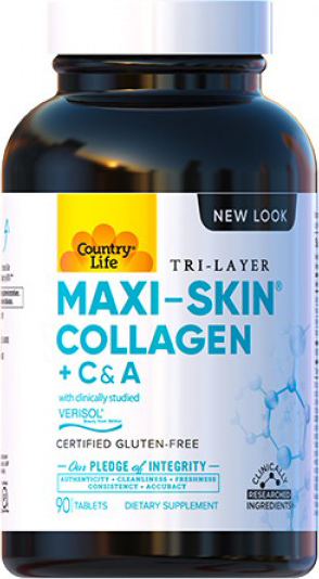 

Коллаген Country Life + Витамины С&А Maxi-Skin 90 таблеток (015794050605)