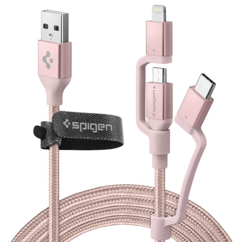 

Дата кабель USB 2.0 AM to Lightning + Micro 5P + Type-C Essential gold Spigen
