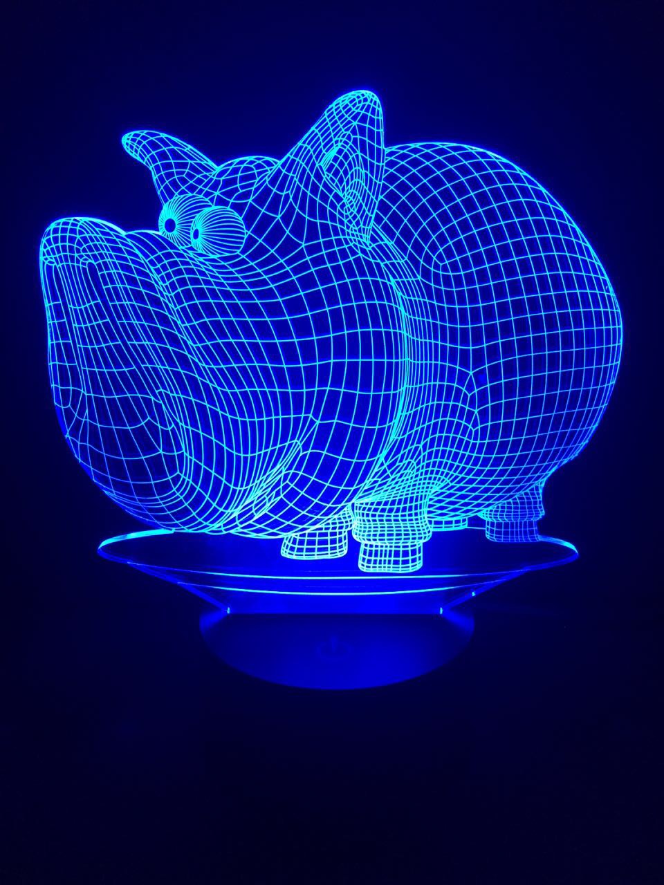 

3D светильник с пультом и аккумулятором 3D Lamp Свинка (LP-18038)