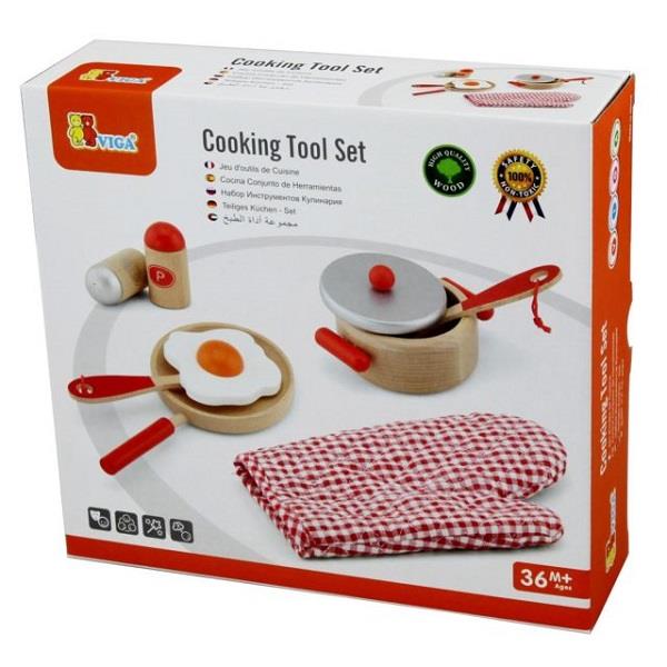 

Детский набор Маленький повар Viga Toys 22х24х7 см (igr0000867) Красный