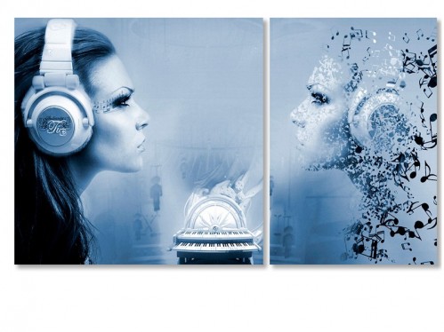

Модульная картина IDEAPRINT Девушка-музыка V-10283 101x61 см