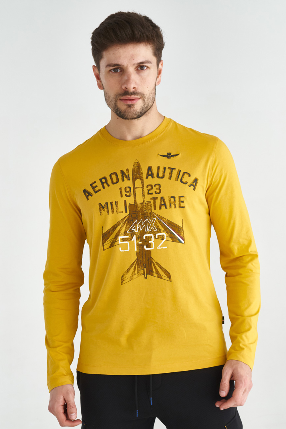 

Желтый лонгслив с принтом Aeronautica Militare 3612 XXL