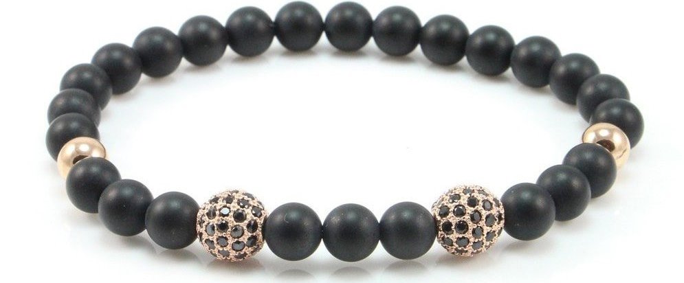 

Браслет Мужской Kaylo Two Disco Balls Rose Gold из камня Агат (vs-226)