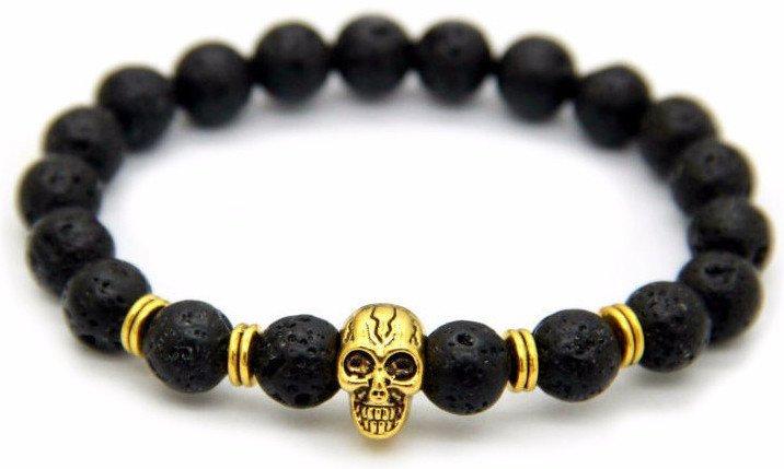 

Браслет Мужской Kaylo C Черепом Skeleton Gold из лава-камня (vs-1170)