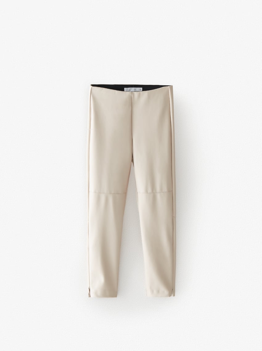 

Штаны джеггинсы из искуственной кожи ZARA 164 бежевый 34279