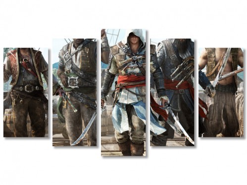 

Модульная картина IDEAPRINT Assasin Creed: Black Flag 2 V-10209 125x70 см