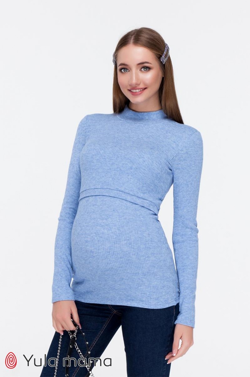 

Гольф для беременных и кормящих Юла мама Lecie Warm  Голубой NR-49.064, Гольф для беременных и кормящих Юла мама Lecie Warm S Голубой NR-49.064