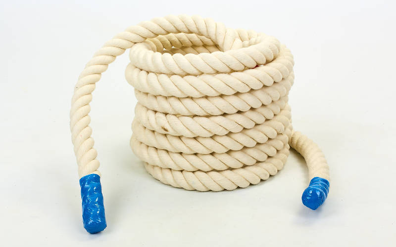

Канат для кроссфита COMBAT BATTLE ROPE UR R-6227-9 (хлопок, l-9м, d-4см, белый) \1