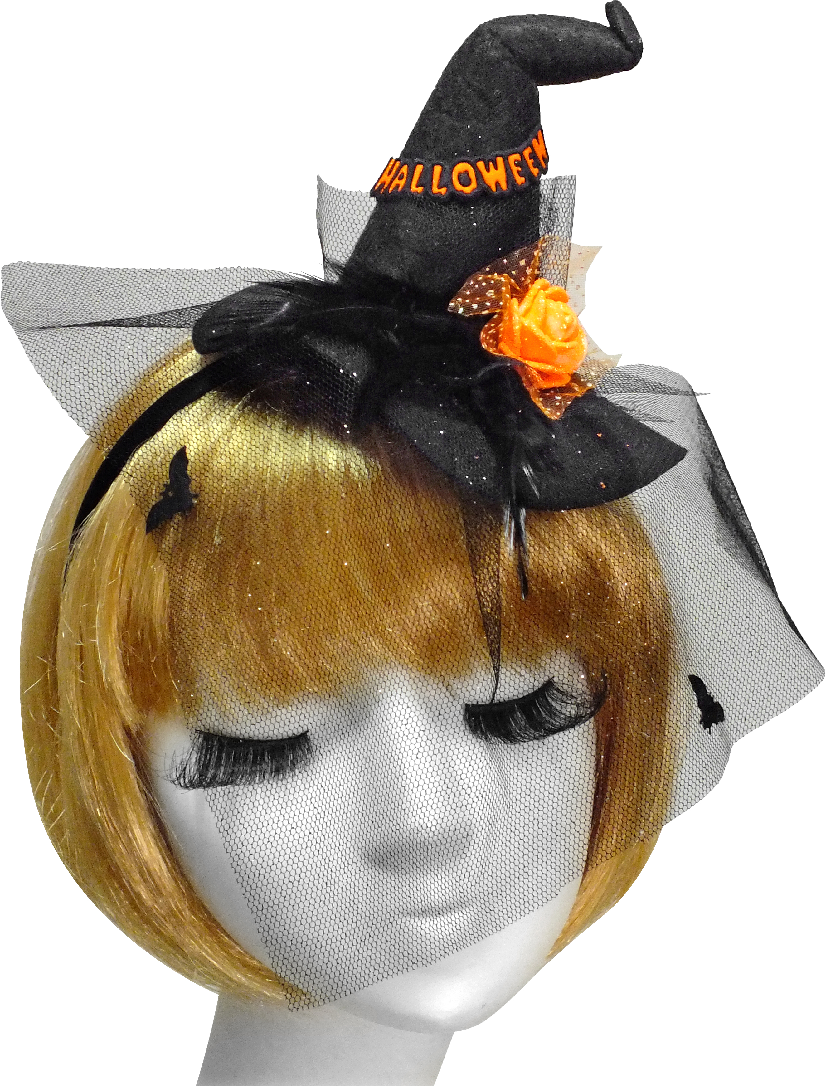 

Колпак Seta Decor 17-824BLK-OR Юная ведьмочка Halloween на обруче Черно-оранжевый