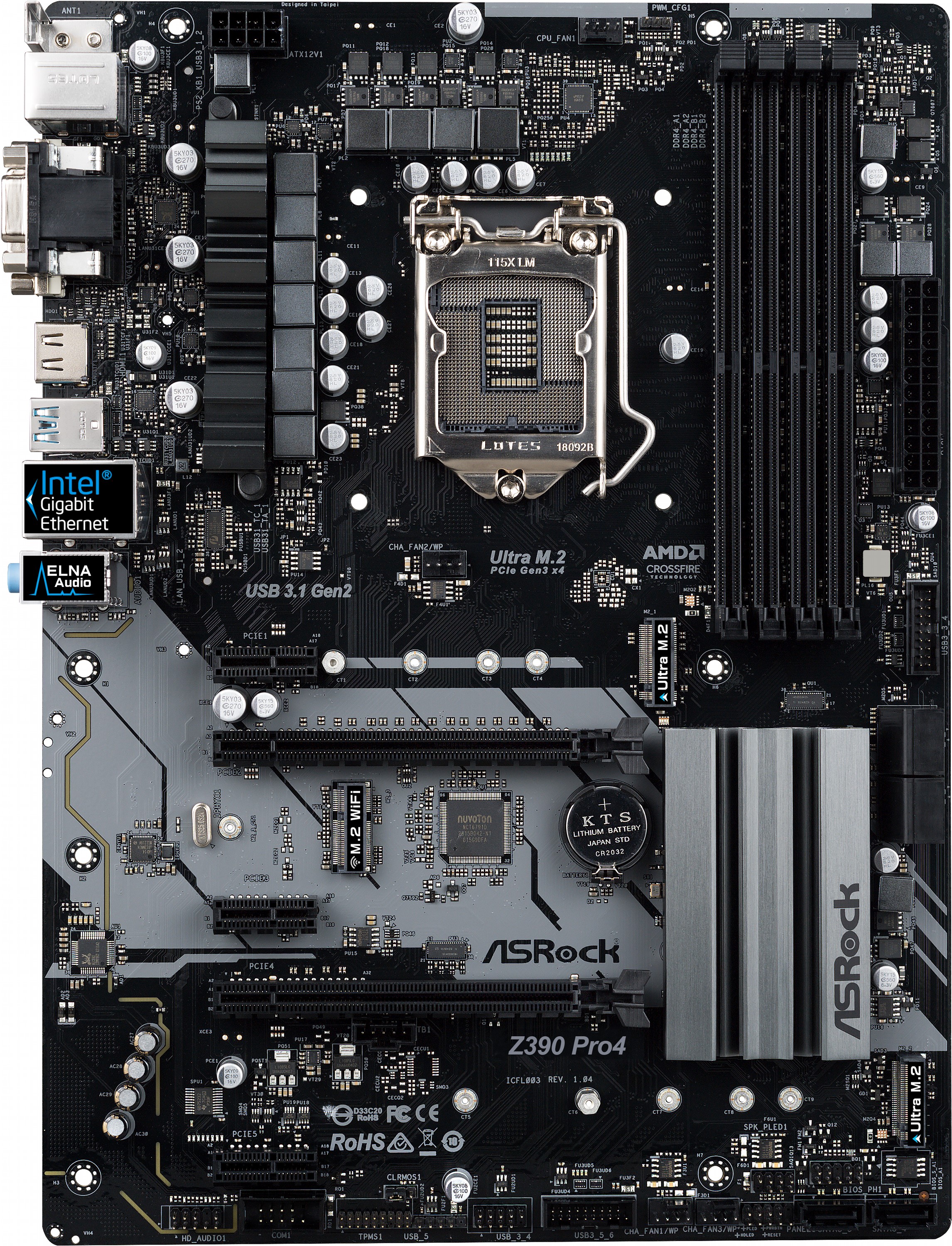 

Материнская плата ASRock Z390 Pro4 (s1151, Intel Z390, PCI-Ex16)