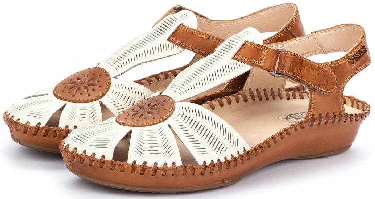 

Сандалии Pikolinos 655-0575 NATA BRANDY 42р белые с коричневым