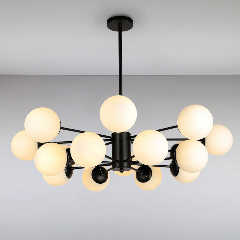 

Люстра потолочная Light House LS-14858-16 BK+WH черная