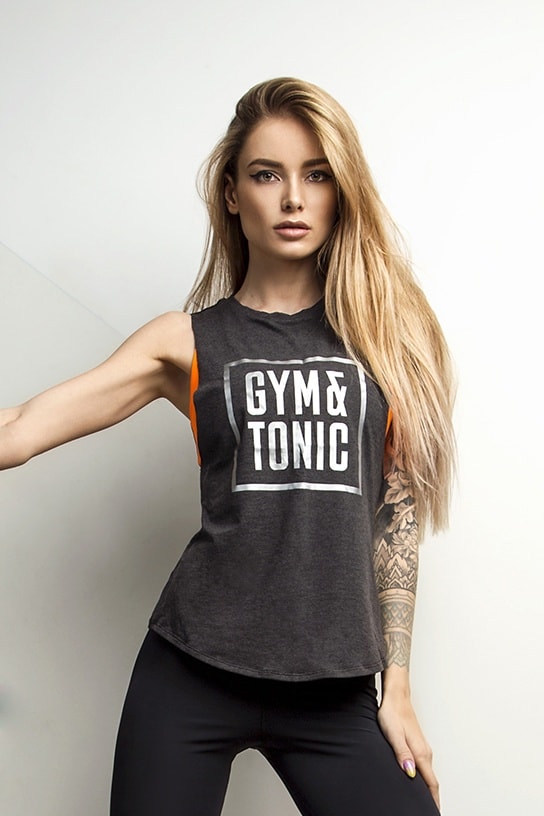 

Женская спортивная майка Gym & Tonic Designed For Fitness M/L Темно-серый 000096848