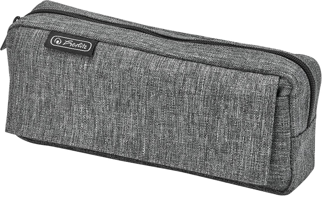 

Пенал Herlitz Pockets с карманом Melange Grey серый (50027675G)