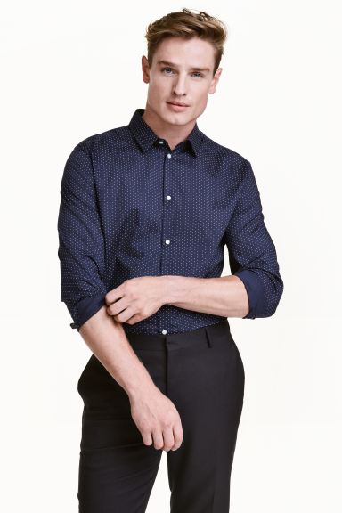

Сорочка H&M 0395151 M т.синій комб.