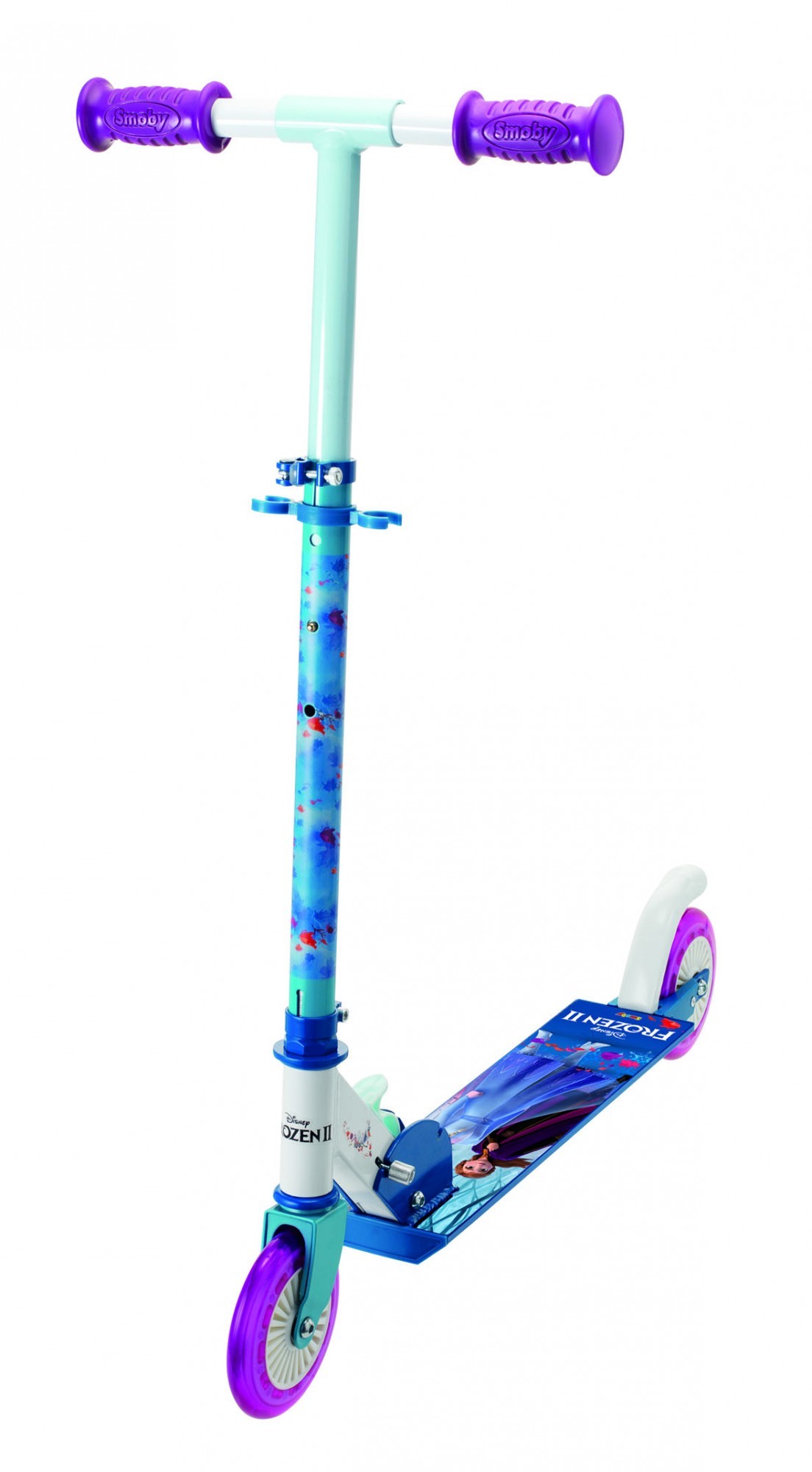 

Детский самокат Smoby Toys Холодное сердце 2 Голубой с фиолетовым (750363)