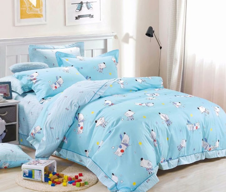 

Постельное белье CottonTwill Сатин Собачки 1-спальный Голубой 145x215 см ( FB5894CT)